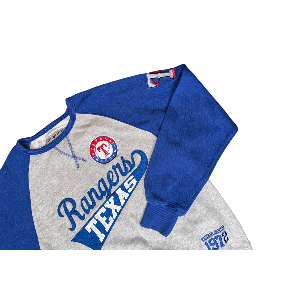 Soft‎ As A Grape Texas Rangers MLB Sweatshirt Blue Gray Raglan Small Pullover